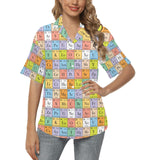 Chemistry Periodic Table Pattern Print Design 01 Women's All Over Print Hawaiian Shirt
