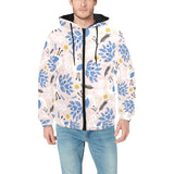 Cute peacock pattern Men's Padded Hooded Jacket