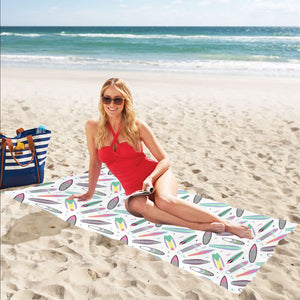 Surfboard Pattern Print Design 04 Beach Towel