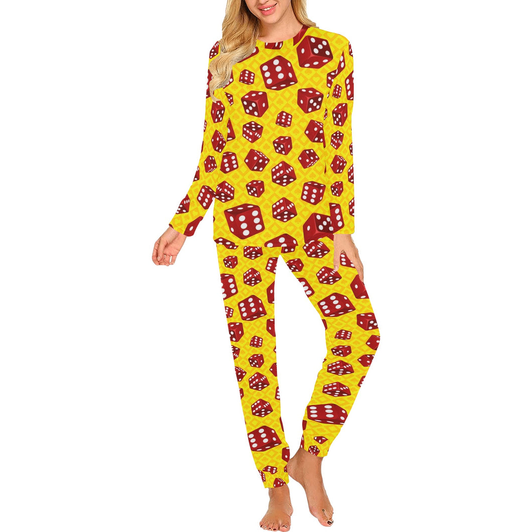 Dice Pattern Print Design 04 Women's All Over Print Pajama Set
