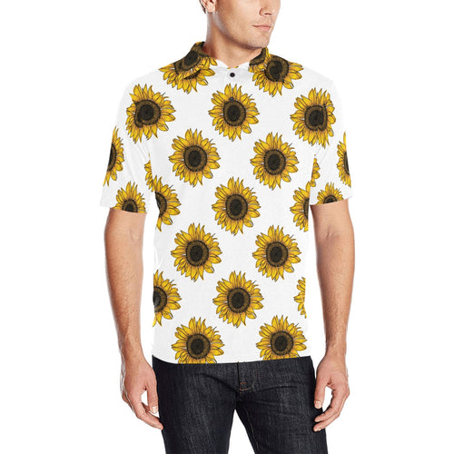 sunflowers design pattern Men's All Over Print Polo Shirt