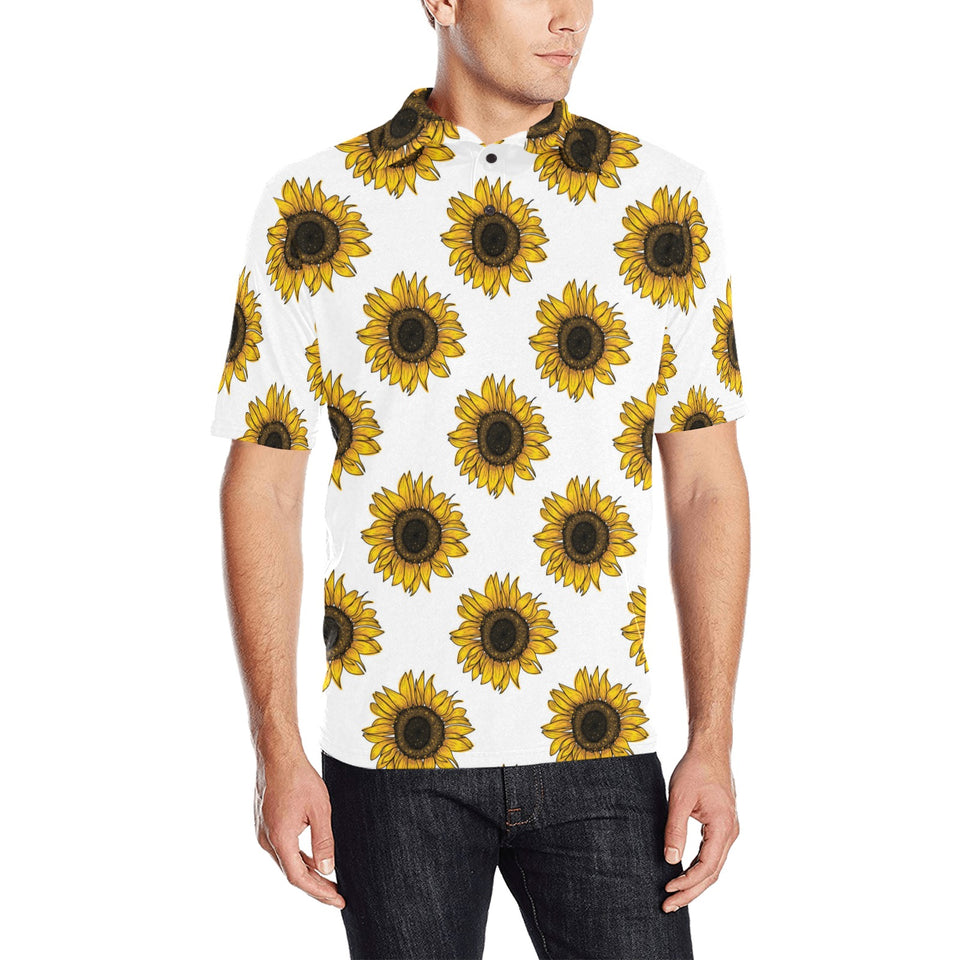 sunflowers design pattern Men's All Over Print Polo Shirt