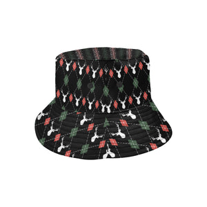 Deer Christmas new year pattern argyle Unisex Bucket Hat