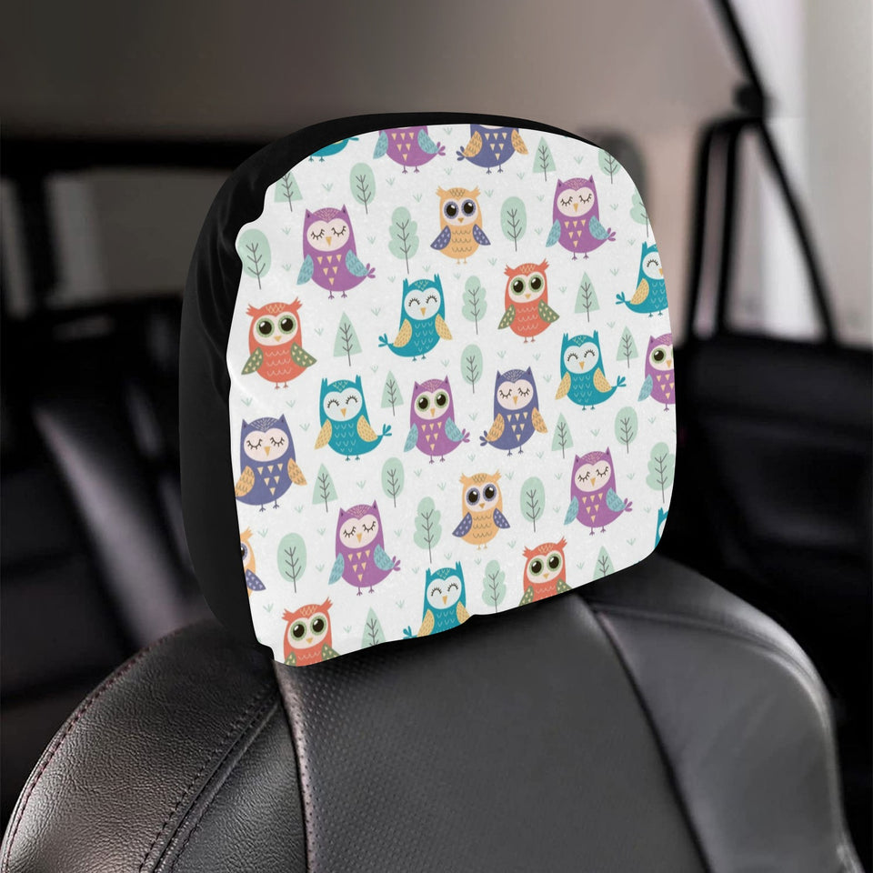 Cute owl pattern Car Headrest Cover