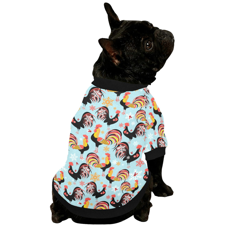 Rooster chicken cock snowfalke All Over Print Pet Dog Round Neck Fuzzy Shirt