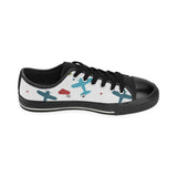 Airplane star cloud colorful Men's Low Top Canvas Shoes Black