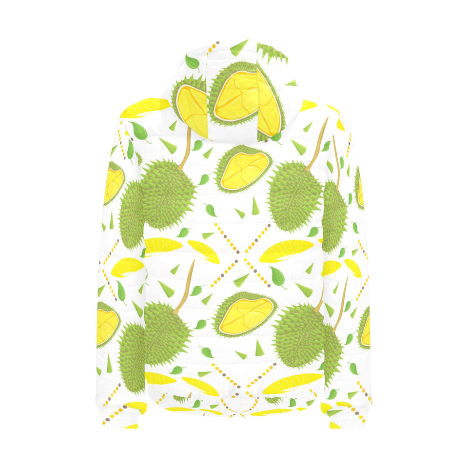 Durian pattern background Men's Padded Hooded Jacket