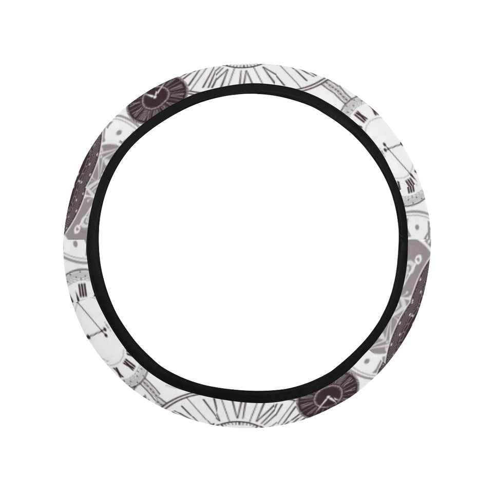 Classic vintage clock pattern Car Steering Wheel Cover