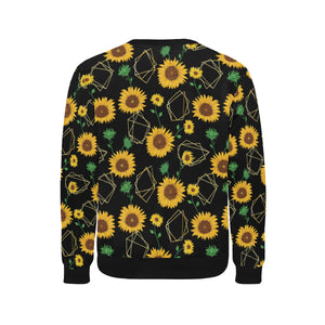 sunflower golden polygonal shapes Men's Crew Neck Sweatshirt