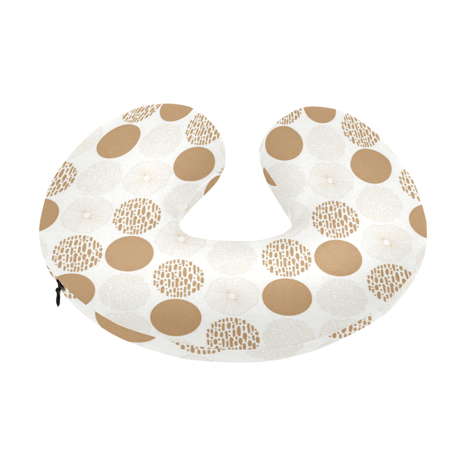 Gold Texture mushroom pattern U-Shaped Travel Neck Pillow