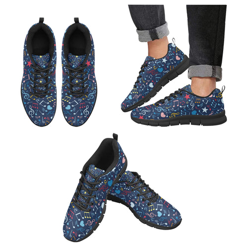 Music Notes Pattern Print Design 03 Men's Breathable Sneakers ( Model 055)