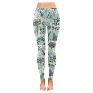 Dragonfly Butterfly Plants insect flower vintage s Women's Legging Fulfilled In US