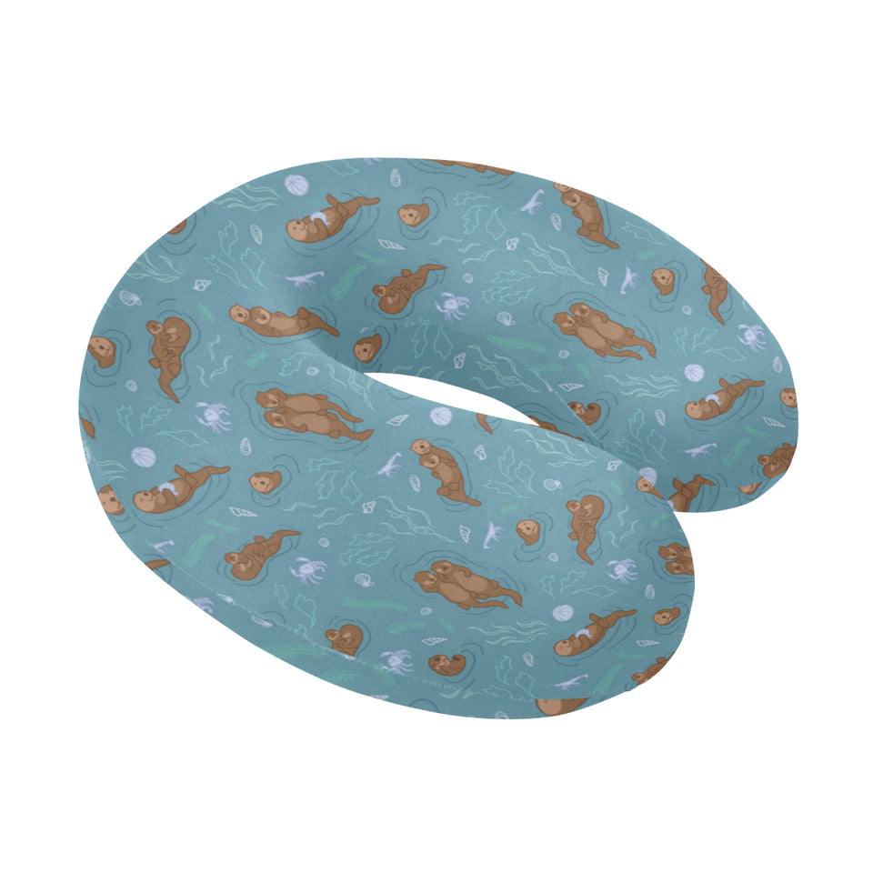 Sea otters pattern U-Shaped Travel Neck Pillow