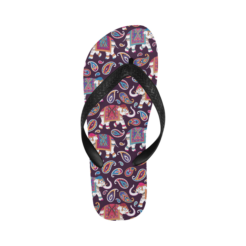 Elephant indian style ornament pattern Unisex Flip Flops