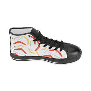 Waterclor boomerang Australian aboriginal ornament Women's High Top Canvas Shoes Black