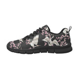 Japanese crane pink sakura pattern Women's Sneaker Shoes