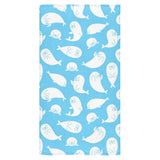 Cute white sea lion seals pattern Bath Towel