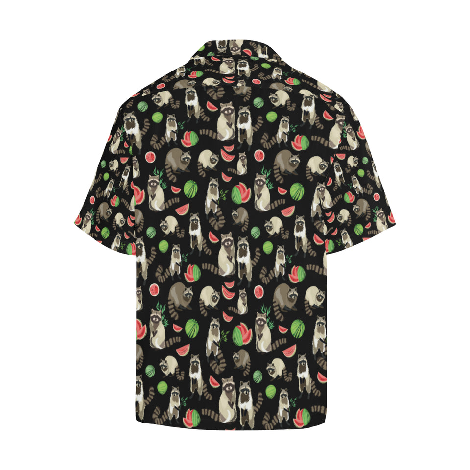Raccoon watermelon pattern Men's All Over Print Hawaiian Shirt