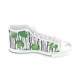 Cool Broccoli pattern Men's High Top Canvas Shoes White