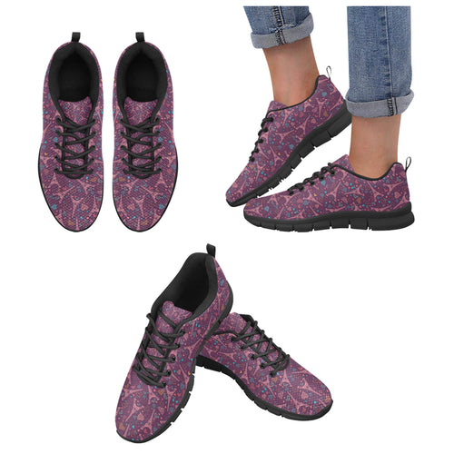 Eiffel Tower Heart Pattern Print Design 04 Women's Sneaker Shoes