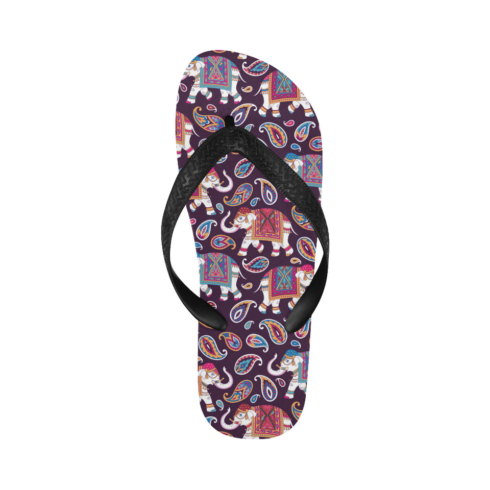 Elephant indian style ornament pattern Unisex Flip Flops