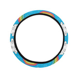 Rainbows Sky Clouds Pattern Car Steering Wheel Cover