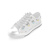 Cute Siberian Husky pattern Men's Low Top Shoes White