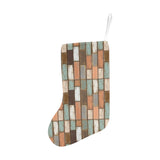 Wood Printed Pattern Print Design 02 Christmas Stocking