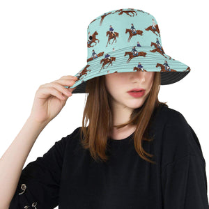 Horses running horses rider pattern Unisex Bucket Hat