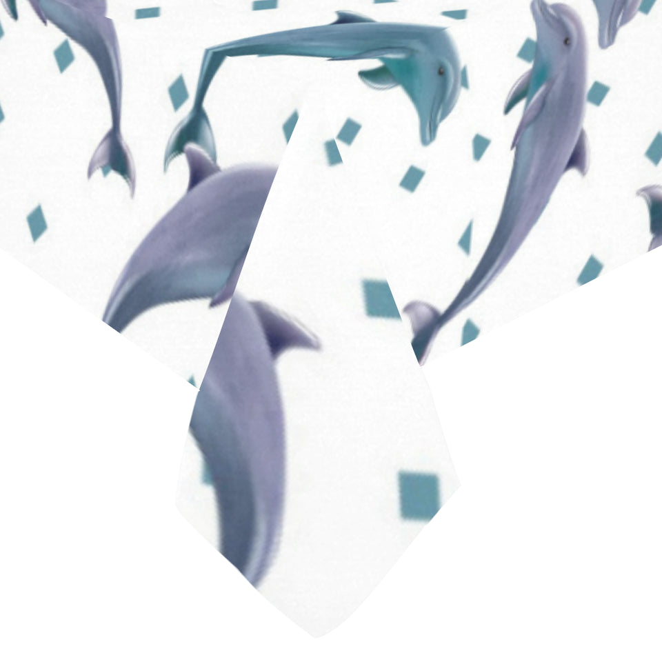 Dolphins pattern dotted background Tablecloth