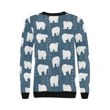 polar bear mother her child pattern Women's Crew Neck Sweatshirt