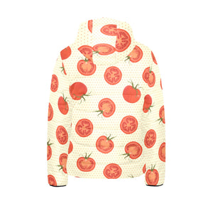 Tomato dot background Kids' Boys' Girls' Padded Hooded Jacket