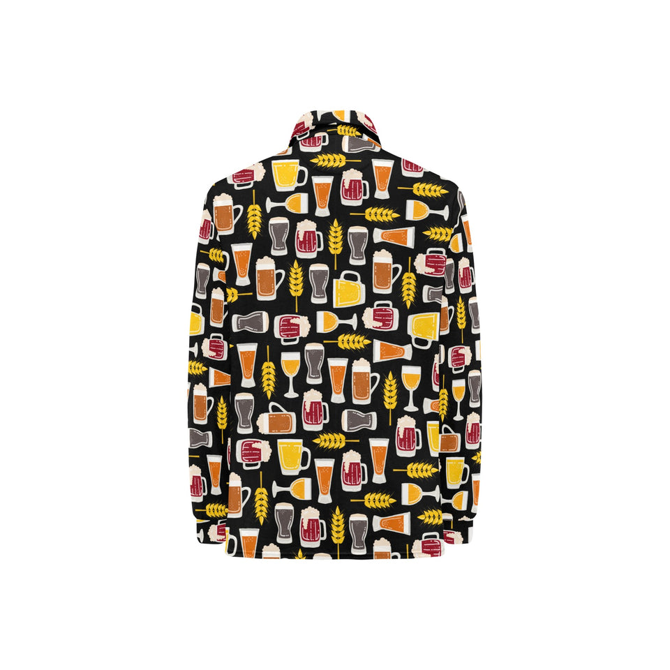 Beer type pattern Women's Long Sleeve Polo Shirt