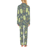 Cute owls leaves pattern Women's Long Pajama Set