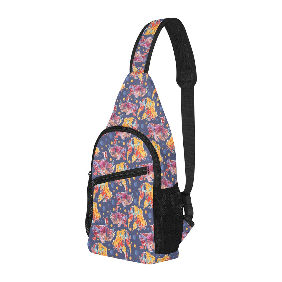 Goldfish Pattern Print Design 05 All Over Print Chest Bag