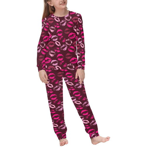 Lips Pattern Print Design 03 Kids' Boys' Girls' All Over Print Pajama Set