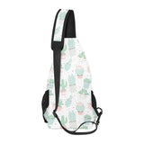 Pastel color cactus pattern All Over Print Chest Bag