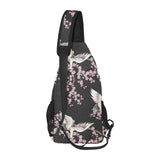 Japanese crane pink sakura pattern All Over Print Chest Bag