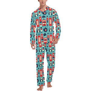 British Pattern Print Design 04 Men's Long Pajama Set