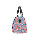 Blue Red Eiffel Tower Pattern Print Design 02 Travel Bag