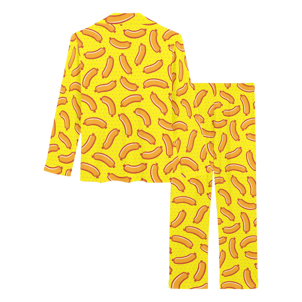 Sausage Pattern Print Design 01 Women's Long Pajama Set