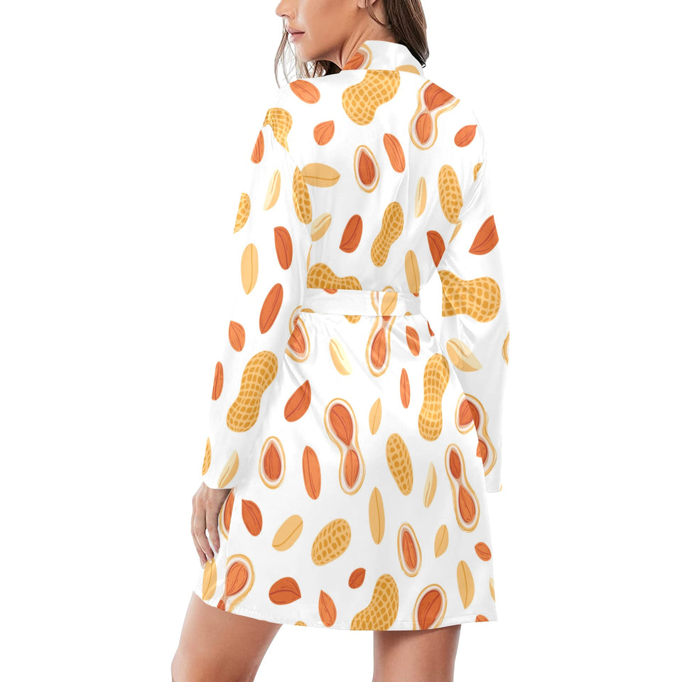 peanuts pattern Women's Long Sleeve Belted Night Robe
