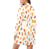 peanuts pattern Women's Long Sleeve Belted Night Robe