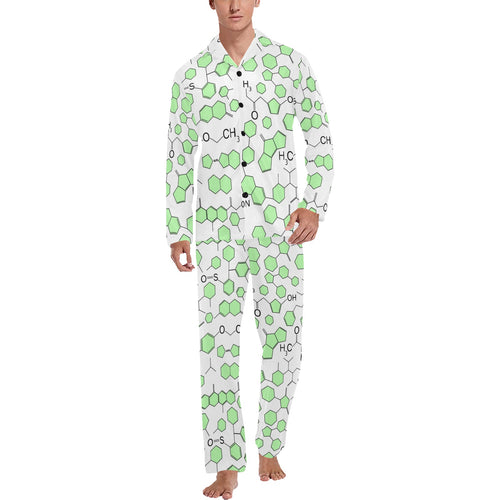 Chemistry Periodic Table Pattern Print Design 03 Men's Long Pajama Set