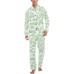 Chemistry Periodic Table Pattern Print Design 03 Men's Long Pajama Set