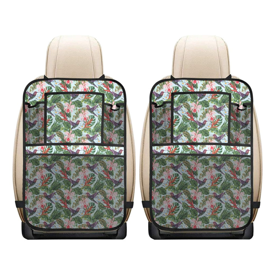 Hummingbird Pattern Print Design 05 Car Seat Back Organizer