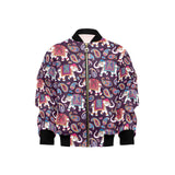 Elephant indian style ornament pattern Kids' Boys' Girls' Bomber Jacket