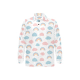 Cute rainbow clound pattern Men's Long Sleeve Polo Shirt
