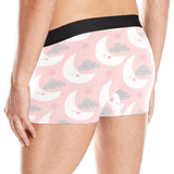 Cute moon cloud star pattern pink dot background Men's All Over Print Boxer Briefs Men's Underwear
