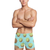 Kiwi blue background Men's Swimming Trunks